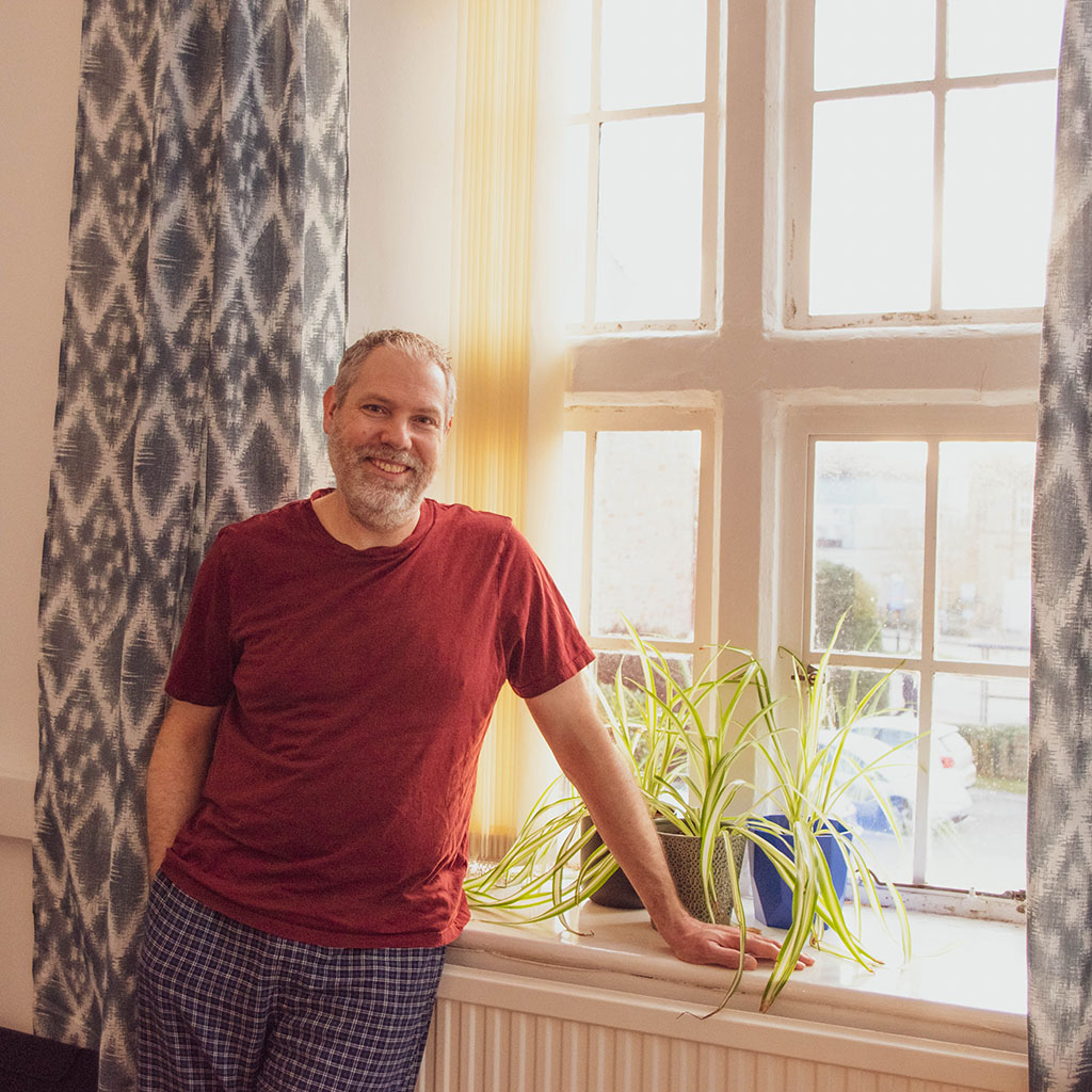 Photograph of me in my counselling room